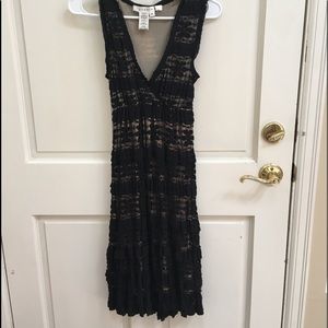 Black lace dress with nude lining